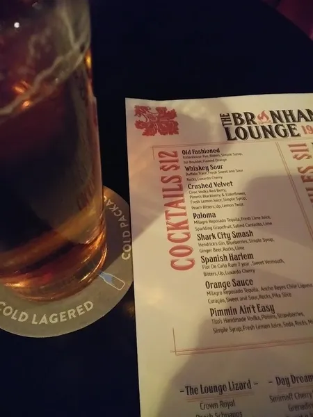 menu of The Branham Lounge