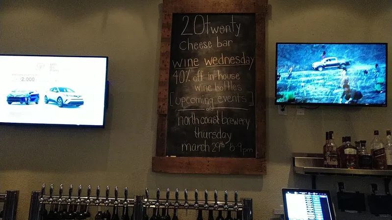 menu of 20twenty cheese bar