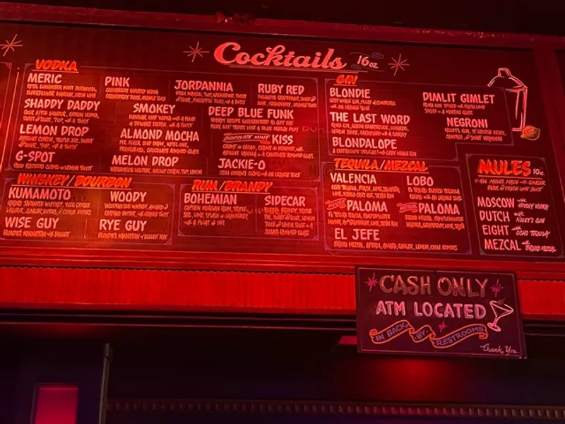 menu of Blondie's Bar