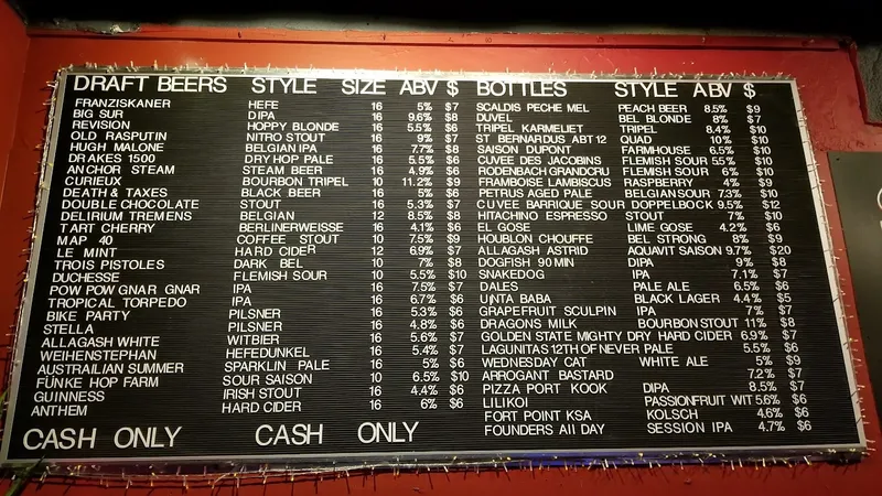 menu of Gestalt Craft Beer Bar