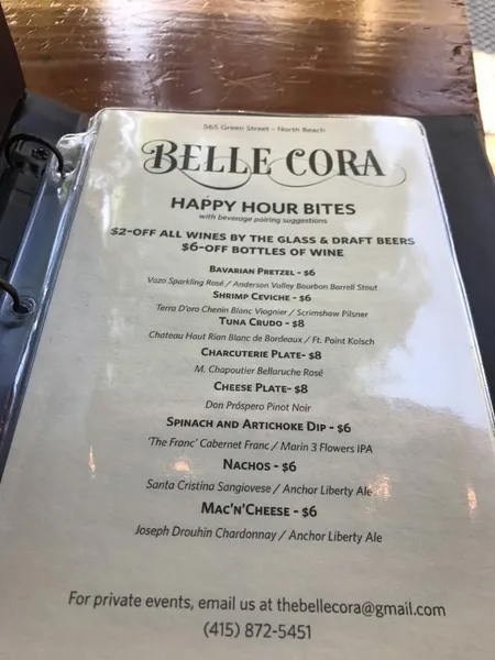 menu of Belle Cora