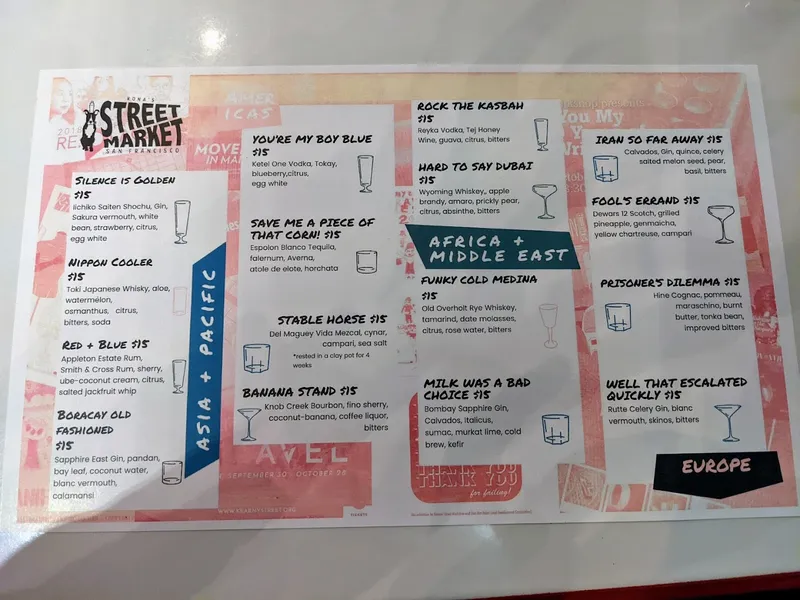 menu of Kona's Street Market