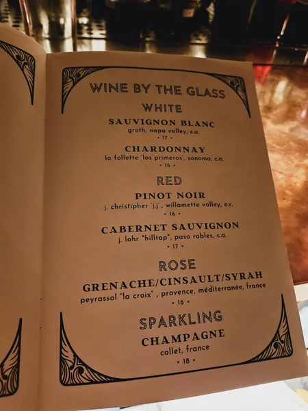 menu of The Roost