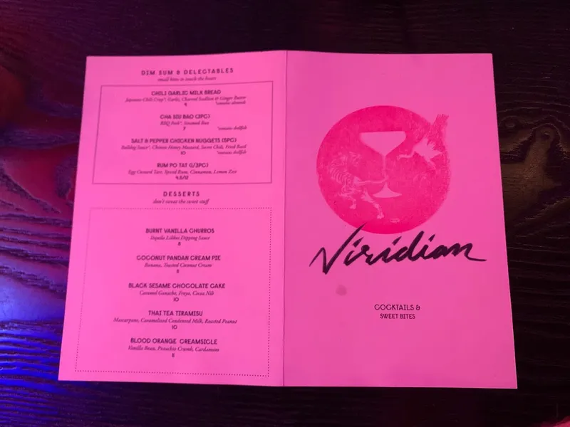 menu of Viridian