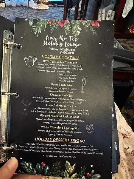 menu of Top of the Hyatt