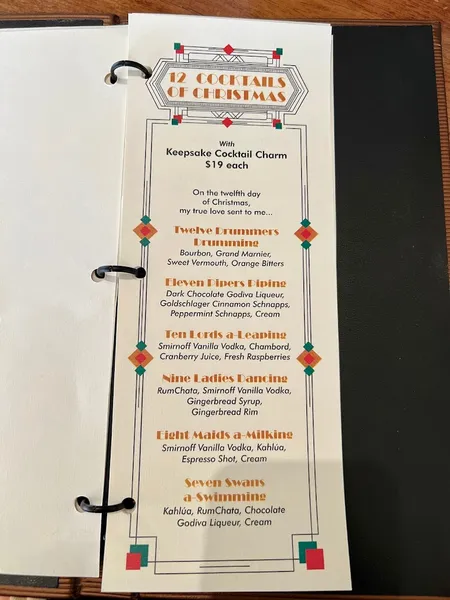 menu of Top of the Mark