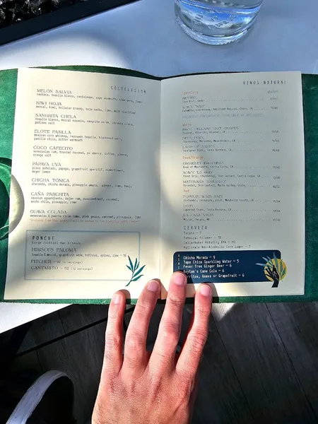 menu of Cavaña