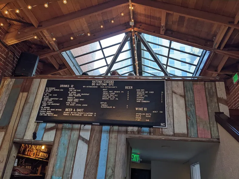 menu of Natoma Cabana