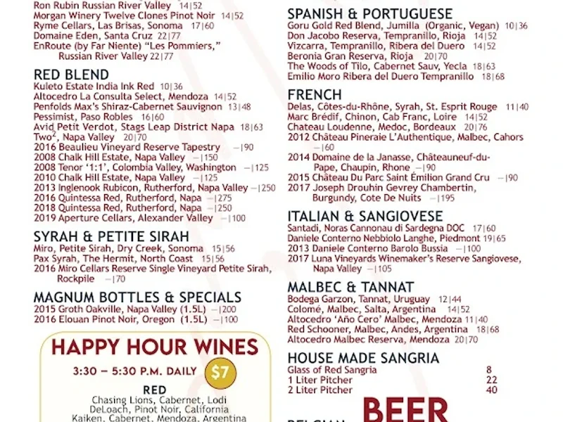 Java Vino Menu Vino Wine & Tapas Room - Reviews & Menu - Encino Los Angeles