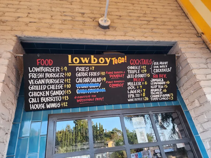 menu of Lowboy