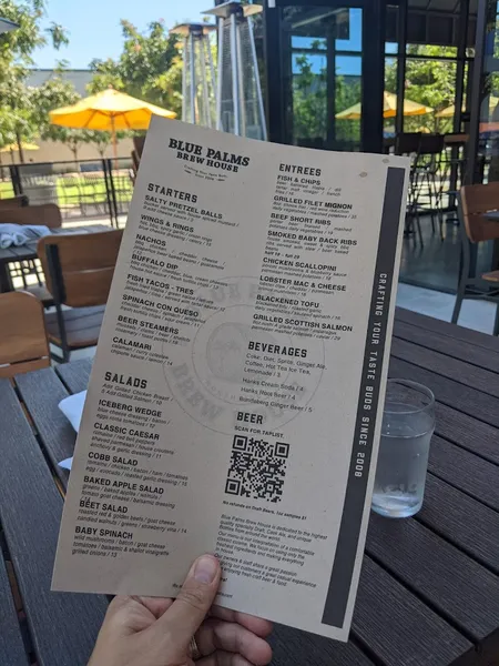 menu of Blue Palms Brewhouse