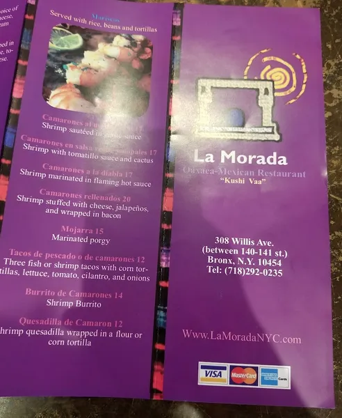 menu 1 of La Morada