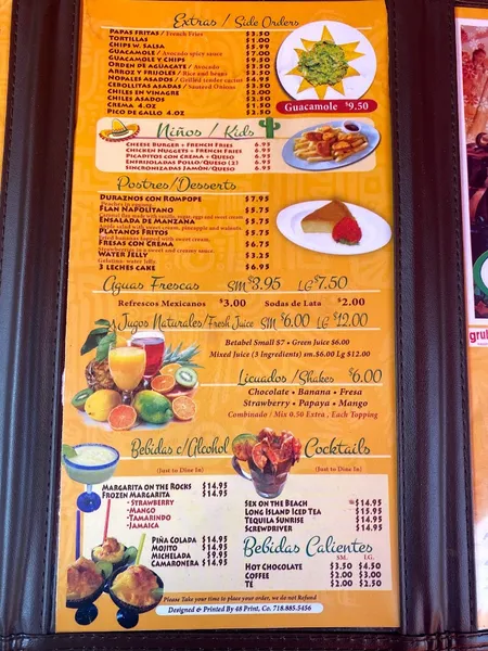 menu 2 of Las Delicias Mexicanas