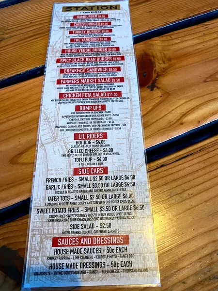 menu of Station Tavern