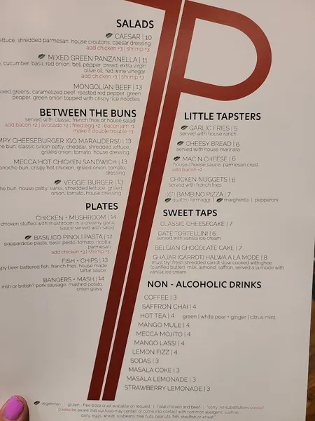 menu of District6 Gastrobar and Kitchen