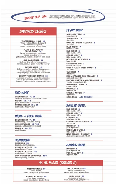 menu of American Junkie