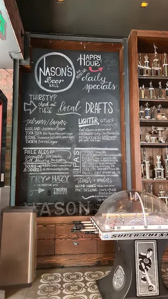 menu of Nason's Beer Hall