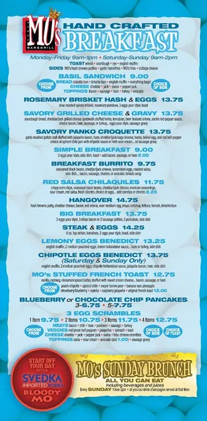 menu of Urban MO's Bar & Grill