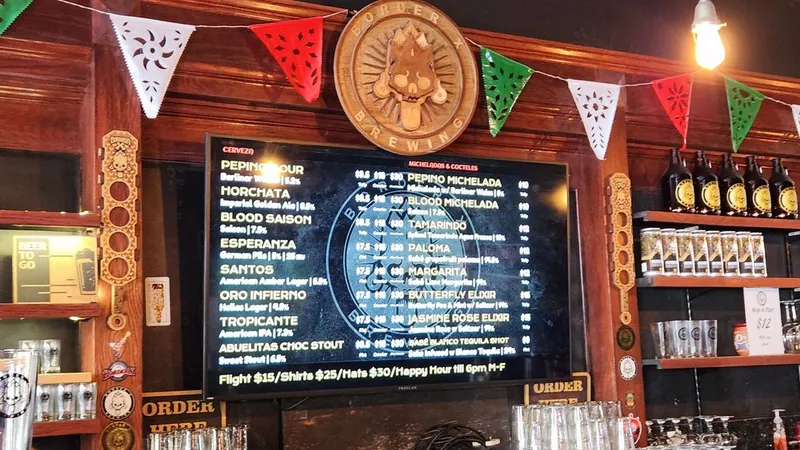 menu of Border X Brewing