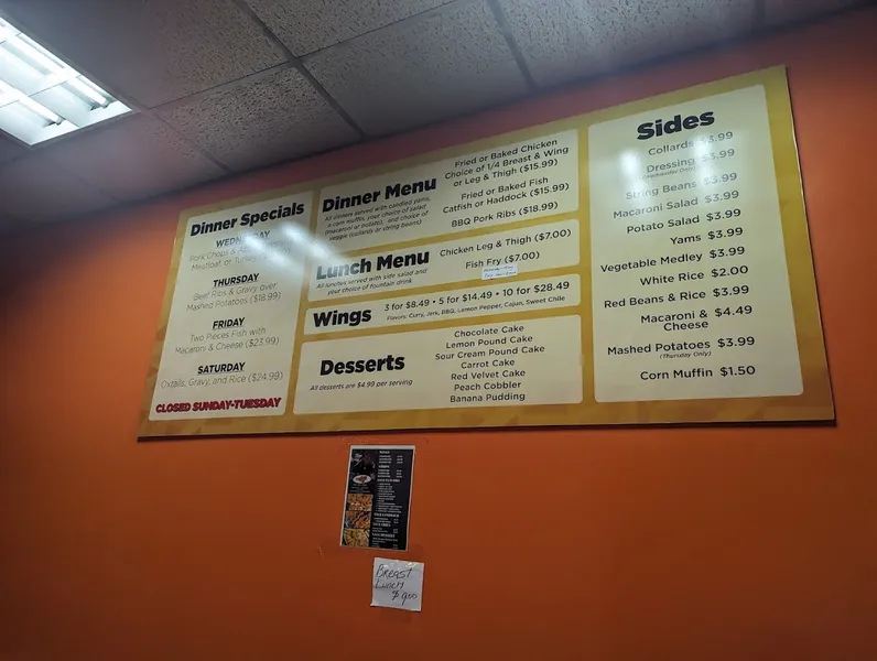 menu of Ya Ya's House Southern Cuisine