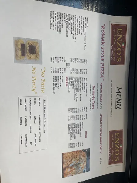 menu of Enzo's of Arthur Avenue