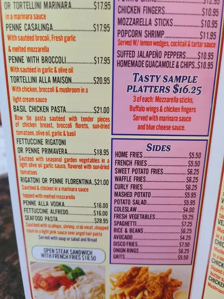 menu of Golden Eagle Restaurant