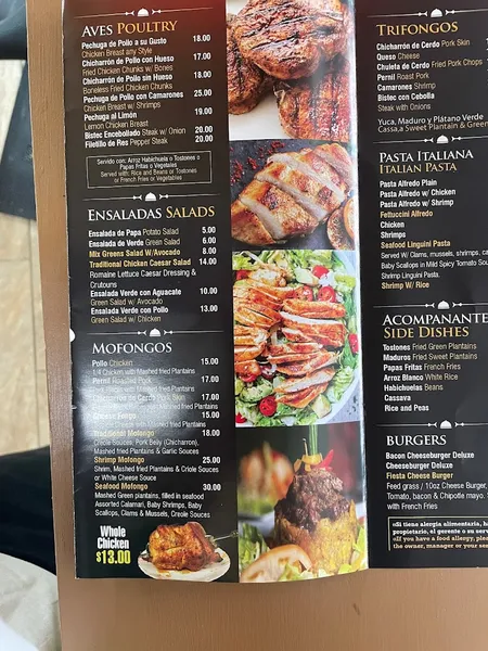 menu of Los Primos Restaurant