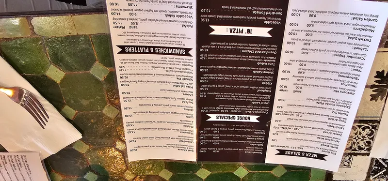 menu of Zaytoons