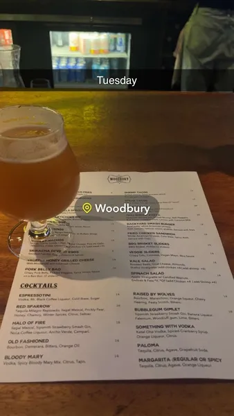 menu of Woodbury