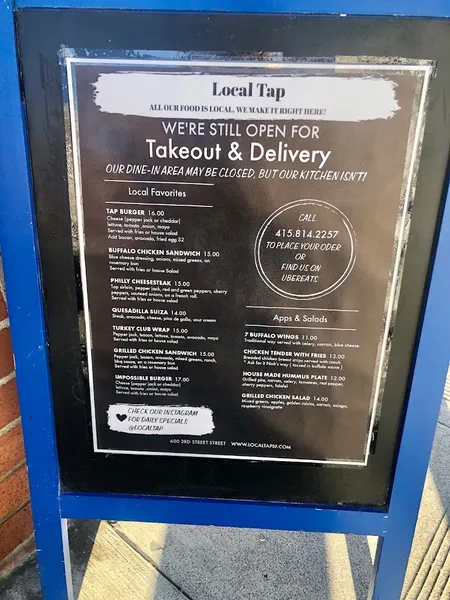 menu of Local Tap