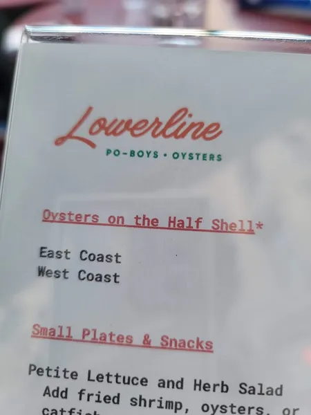 menu of Lowerline