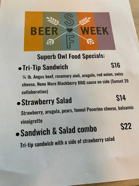 menu of Harmonic Brewing Thrive City