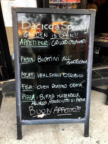 menu of Baciccia Pizza e Cucina