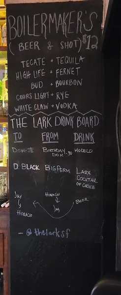 menu of The Lark