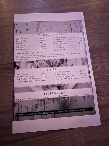 menu of Tha Cafe