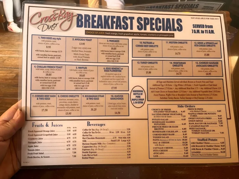 menu of Cross Bay Diner