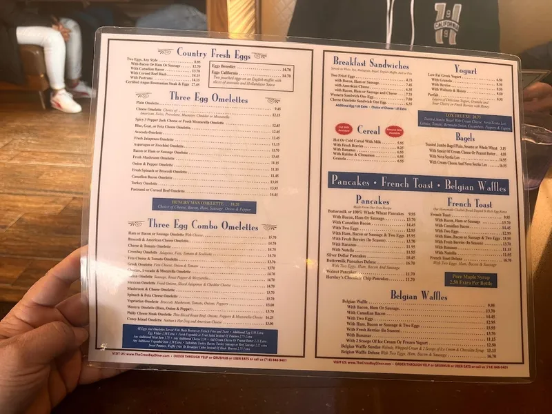 menu of Cross Bay Diner