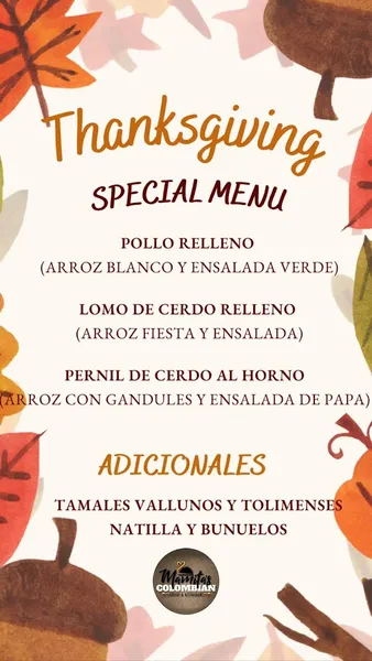 menu of Mamita's Bakery & Restaurant