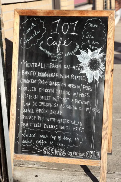 menu of 101 Cafe