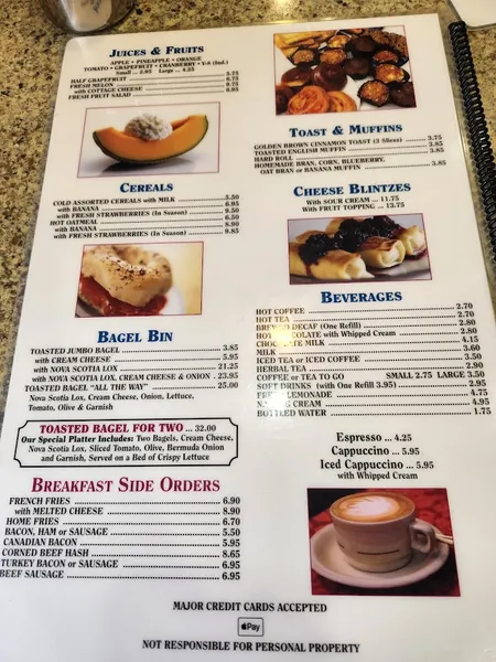 menu of Esquire Diner