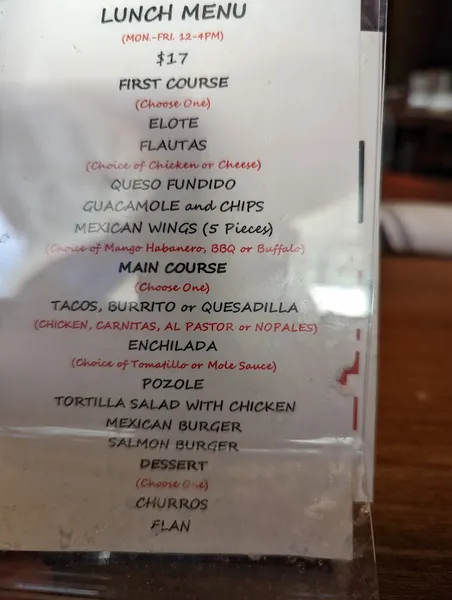 menu of Kandela