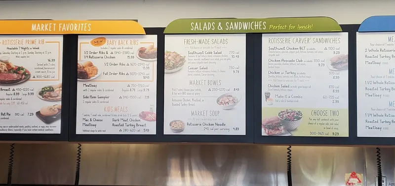 menu of Boston Market