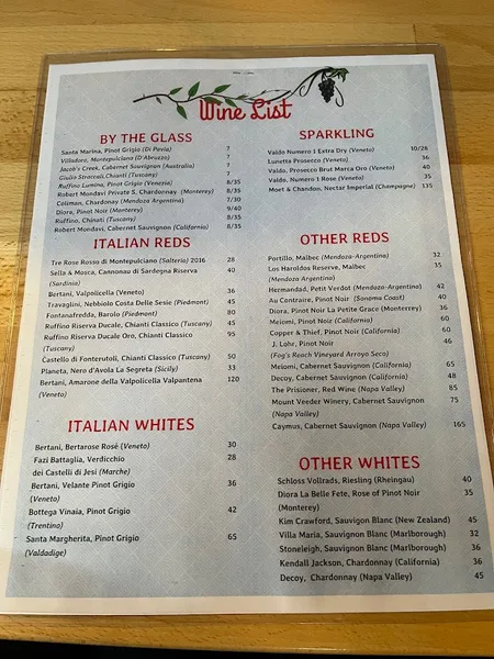 menu of Enzo's Pizzeria Ristorante