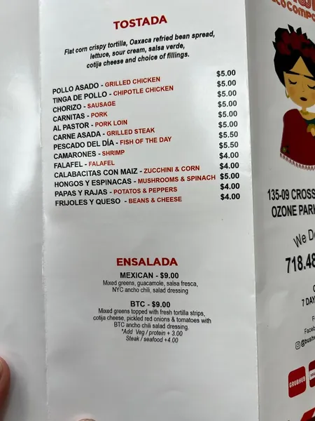 menu of Bushwick Taco Company (Ozone Park)