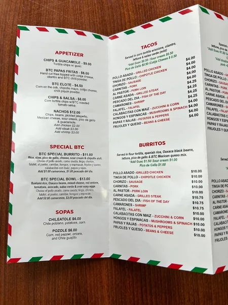 menu of Bushwick Taco Company (Ozone Park)