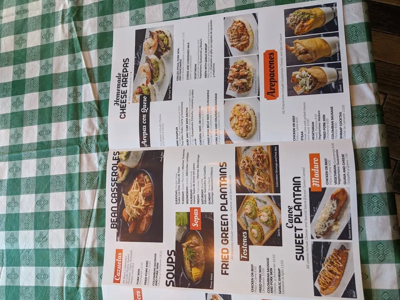 menu of Arepalicious