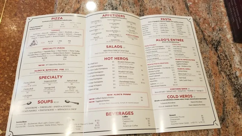 menu of Aldo's Ozone Park