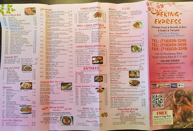 menu of Peking Express