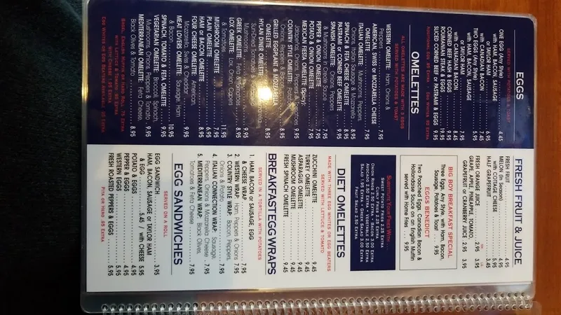 menu of Hylan Diner