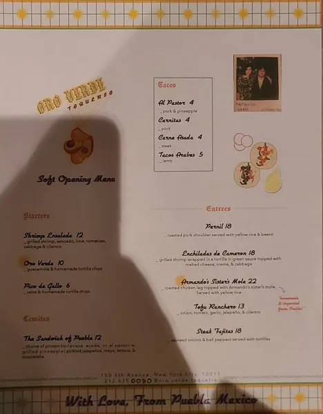 menu of THAI SLIDERS